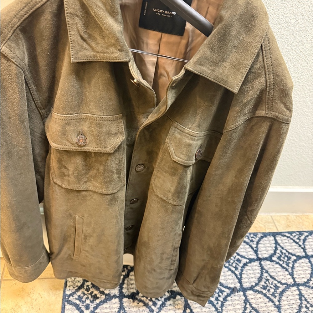 Lucky Brand Men's Green Suede Jacket